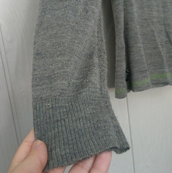 Woolrich Merino Wool Blend Fairisle Light Sweater Zip Cardigan Gray Size Medium - Picture 6 of 6